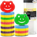 SmilePowo 9 Pack Scrub Sponge, Dual-Sided Temperature Controlled Kitchen Sponge for Dishes,Cute Frog Scrub Sponges Household Cleaning Pads Bathroom Wall Cleaner Multi-Functional Cleaning Sponges