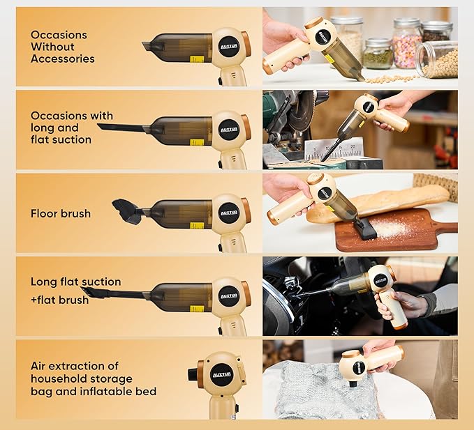 Handheld Vacuum Cleaner Cordless - 18000PA Strong Suction Rechargeable, 3-Speed Adjustable Portable Mini Dust Buster for Pet Hair, Car Detailing, Home, Office & Car Cleaning