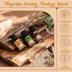 SALKING Woody Essential Oils Gift Set, Natural and Pure Aromatherapy Fragrance Oils for Diffuser, Humidifier, Massage- Frankincense, Teakwood, Sandalwood, Cypress, Cedarwood, Patchouli