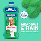 Mr. Clean All Purpose Cleaner, Floor Cleaner for Mopping Home, Bathroom, & Kitchen, Cleaning Liquid for Mop & Bucket, Cleaning Supplies, Dilutable, Meadows & Rain, 41oz (Pack of 4)