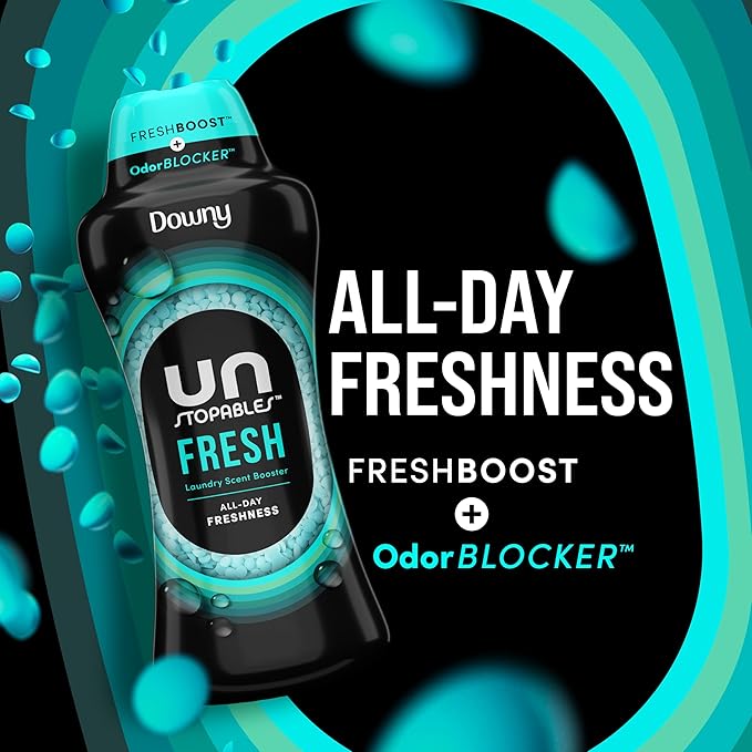 Downy Unstopables In Wash Scent Booster Beads, Fresh Scent, 24 oz, Laundry Beads for odor Protection, Downy Scent Booster Beads, Laundry Scent Boosters