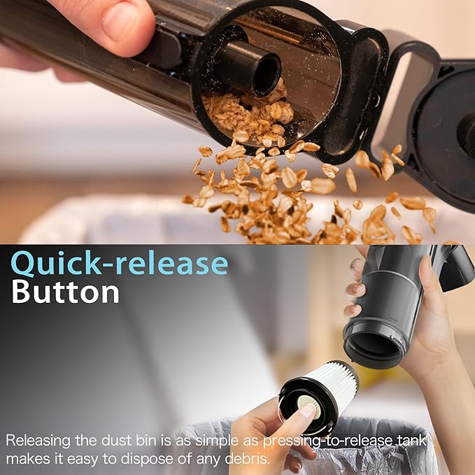 Car Vacuum, Car Vacuum Portable Cordless with 20000Pa, Car Vacuum Cleaner High Power, 50-Min Decent Runtime, Car Vacuum Cleaner with Flexible Attachments