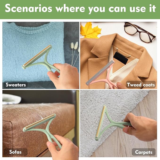 3 in 1 Lint Remover,Pet Hair Remover, Dog Cat Hair Remover,Carpet Rake,Lint Brush,Lint Shaver for Carpets, Multi Fabric Edge and Carpet Rake,Car Mat,Couch,Pet Bed,Furniture & Rug(1 PC)