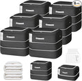 Comforter Storage Bag - 110L Large Capacity Blanket Storage Bags 2-Layer Ultra Space Saving Self Compression Organizer, Washable Compression Bags for Storage Comforter Blanket, 6-Pack, Black
