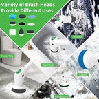 Electric Spin Scrubber, 9 in 1 Cordless Cleaning Brush with Type C USB Port, Charger, 3 Adjustable Speed, LED Display, Electric Scrubber for Cleaning Bathroom Tub Tile Floor