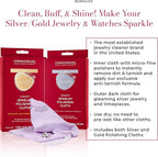 CONNOISSEURS Premium Edition Extra Large Polishing Cloth Bundle for Silver & Gold Jewelry - Ultrasoft Fabric with Anti-Tarnish Formula - (2 Pack) 14x14 Inches