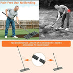 Lawn Leveling Rake,30"x10" Heavy-Duty Steel Lawn Leveler with 84" Anti-Slip Handle, Yard Leveling Rake Perfect for Garden, Backyard, Golf Course, Farm & Landscaping