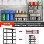 OLLRRACT Storage Shelving Rack - 5 Shelf Heavy Duty Garage Storage Shelf, Metal Shelving Organizer for Garage, Home, and Utility Rooms, Maximize Space with Easy Organization16 D x36 W x78 H