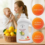 Citrus Organic Plant- Based Laundry Detergent 68 Fl Oz | 66 Loads, Natural Hypoallergenic Non-Toxic Soap for Sensitive Baby Skin. Concentrated Enzyme Stain Remover, Sulfate Free