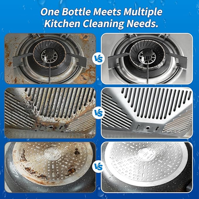 2Pcs Spray Splash Cleaner, New Multi-Purpose Handheld Degreaser for Kitchen, Powerful Splash Spray Oven Cleaner, Upgraded Cleaning Spray for Home, Convenient Grime Remover Sprays with Towel+Sponge