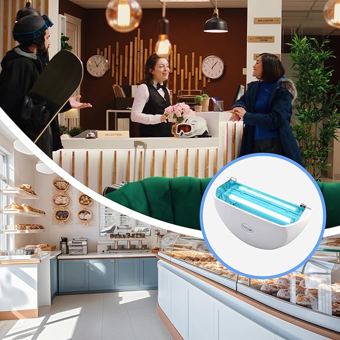 Faicuk WS108 Wall Sconce Fly Light Trap for Capturing Flies, Moths, Gnats, Mosquitos and Other Flying Insects - 13"x7.5"x5.5"