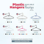 Neaties Plastic Hangers 15 Pack – Made in The USA – 6lb Capacity Standard Clothes Hangers with Strap Hooks for Dresses, Lingerie, Shirts, Pants, and Jackets – Pink