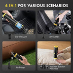 CROS Car Vacuum Cordless, 21000Pa Powerful Suction Handheld Cleaner for Car, Home & Pet Hair, 4-in-1 Portable Mini Vacuum with Multiple Attachments for Deep Cleaning, Type-C Rechargeable
