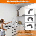 4 Pcs Microfiber Cobweb Duster with 100-inch Extendable Pole, Washable and Reusable Feather Cleaning Duster Kit with 3 Duster Heads,Dusters for Cleaning with Telescopic Pole for High Ceiling Fan