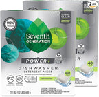 Seventh Generation Power Plus Dishwasher Detergent Packs Fresh Citrus scent Pack of 2 for sparkling dishes Dishwasher tabs 40 count
