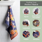 Maison d' Hermine Kitchen Towels Set of 3 100% Cotton 27.50" x 20" Reusable Cloth Tea Dish Towels Absorbent with Hanging Loop for Kitchen, Home, Dining, Cocktail Parties (Kelim - Infinity)