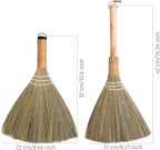 Set of 2 Brooms for Kid 12.6 inch & 16.54 inch - Vietnamese Natural Straw Soft Broom -Soft Bristle Brooms, Decorative Broom