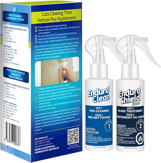 Glass Treatment Kit - Advanced Protection for Glass Surfaces - Repels Soap Scum, Grime & Dirt Without Harsh Chemicals - 4.2 fl oz