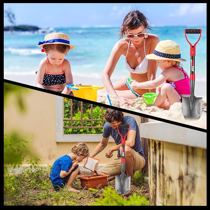 Mini Shovel - 28 inches, Ideal for Digging, Camping, Survival, Kids, Car Use