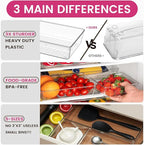 Criusia 26 Pack Large Clear Plastic Drawer Organizer Bins -5 Size Heavy Duty Acrylic Kitchen Drawer Organizers and Storage for Utensils -Bathroom Drawer Organizer Trays for Makeup Office Organization