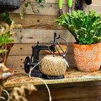 Sungmor Cast Iron Twine Holder and Scissors Set, Vintage Jute Twine Garden String Holder, Decorative Twine Dispenser with Cutter for Crafting, Gardening, Gift Wrapping, Sewing Machine Shape