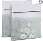 2 Pack XXL Durable Honeycomb Mesh Laundry Bags for Delicates with AUTO-Lock Zipper, Lingerie Bags for Washing Delicates, Laundry Bags Mesh Wash Bags for Bed Sheet,Bed cover,Blanket,Curtain, Sweater
