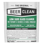 BEER CLEAN 990224 Low Suds Glass Cleaner, Restaurant Barware & Glassware Cleaner for Auto Brush, Powder Packets, 0.5-Ounce (Pack of 100)