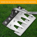 Iron Weeding Rake, 5-Teeth Detachable Gardening Hand Weeder Tool with Ergonomic Grip, Heavy-Duty Hand Weeder Puller Tool for Yard & Lawn & Flowerbeds