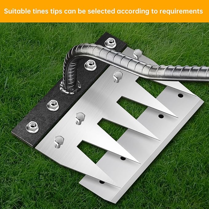 Iron Weeding Rake, 5-Teeth Detachable Gardening Hand Weeder Tool with Ergonomic Grip, Heavy-Duty Hand Weeder Puller Tool for Yard & Lawn & Flowerbeds