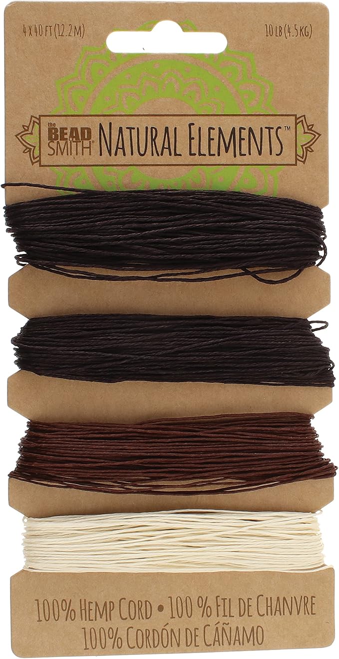 The Beadsmith 100% Hemp Cord – Bronze Colors – .55mm, 40 Foot Spool, 10LB Test Strength – Twine for Jewelry Making, Macrame, Paper Crafts, Gardening, Scrapbooking, Home Décor, DIY String Art & More