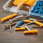 Dry Wall Anchor and Screw Combo Set 280 Pieces, 140 Plastic Wall Anchors and 140 Phillips Pan Head Screws, 5 Sizes Galvanized Screws and Wall Plug Bolts with Storage Case