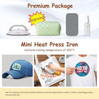 Newbealer Travel Iron with Global Voltage, 100-240V Mini Dry Iron for Clothes (No Steam), Max 300W, 60s Heat Up, 302℉ Non-Stick Ceramic Soleplate, 0.8lbs Ultra-Lightweight (Silver)