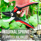 AlpineReach Bypass Pruning Shears for Gardening, Sharp Ergonomic Pruners, Heavy Duty High Carbon Steel Blade Plant Cutting Clippers, Adjustable Soft Handle for Small & Large Hands, Secateurs, Gift