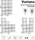 C&AHOME Wire Cube Storage, 12 - Cube Organizer Metal C Grids, Modular Shelves Units, Closet Organizer, Ideal for Home, Office, Living Room, 36.6”L x 12.4”W 48.4”H, Silver Gray UWCS3012G