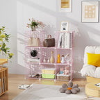 C&AHOME Wire Cube Storage, 9 - Cube Organizer Metal C Grids, Modular Shelves Units, Closet Organizer, Ideal for Home, Office, Living Room, 36.6”L x 12.4”W x 48.4”H, Pink UWCS3009P