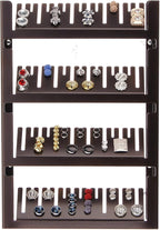 Angelynn's Wall Mounted Large Statement Finger Ring Holder Display, Cufflink/Cuff Link Storage, Hanging Closet Body Jewelry Organizer Men and Women, Jaymes Rubbed Bronze 9" x13 1/4"