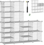 Wire Cube Storage Organizer, 12 Cubes Converted into 14 Cubes, Sturdy Metal Grids Storage Shelf Closet Shelving Units and Storage, Shelves for Bedroom LIvingroom Office