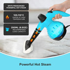 Comforday Multi-Purpose Handheld Pressurized Steam Cleaner with 9-Piece Accessories, Handheld Steamer Perfect for Stain Removal, Curtains, Car Seats, Floor, Bathroom, Window Cleaning (Light blue)