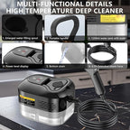 Handheld Steam Cleaner, Portable Steamer for Cleaning with 9pcs Accessories, 6-Level Adjustable Handle, 12s Heat-Up, 1200ml Tank, Steam Cleaner for Home,Dirt,Grout,Tile,Floor,Couch and Car (Black)