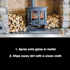 Furniture Clinic Stove Glass & Metal Cleaner - For Log Burner and Fireplace Glass Doors - Removes Soot, Dirt & Ash - Instant Results - 500ml / 17oz