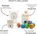 Friendsheep Wool Dryer Balls, Organic Reusable Fabric Softener Alternative for Laundry, Handmade, Fair Trade, Hypoallergenic, Eco-Friendly, Plastic-Free (6 Pack XL - Galxy Tie Dye)