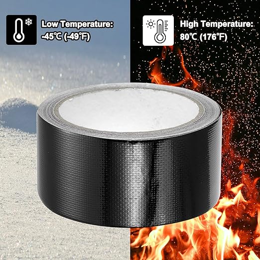 PATIKIL Awning Repair Tape 8m x 5cm Waterproof Canvas Tape High Adhesive Tear Repair Patch Kit for PVC Tarpaulin Tent Awning Fabric RV Sail Boat Cover, Black (2" x26.24ft)