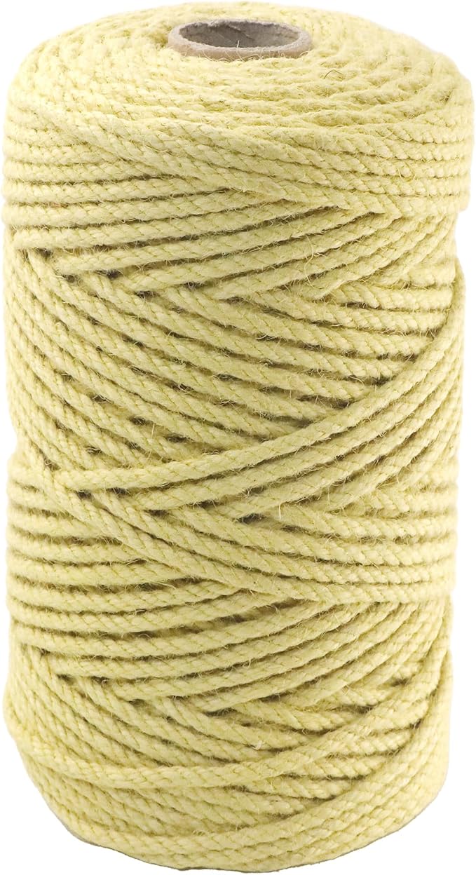 4mm x 200 Feet Yellow Jute Rope, Twine for Gardening Tomato Climbing Plant Tie Floristry Crafts Gift Wrapping Packing Decor