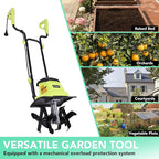 12 Inch Small Electric Corded Garden Tiller Cultivator 8.5 AMP Power Rototiller for Gardening
