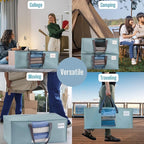 VENO 6 Pack Moving Bags for College, Heavy-Duty Storage Totes, Moving Boxes and Wardrobe Packing Supplies Alternative - Extra Large Durable Laundry Bags for Clothes (Light Blue Matte, 6 Pack)