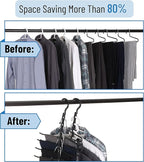 Mr. Pen- Space Saving Hangers for Clothes, 16 pcs, Black, Plastic Multi Clothes Hangers Space Saving, 5 Slots, 360° Rotating Hooks