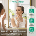 TokeShimi 36x24 Bathroom Mirror with Storage Beveled, Gold Recessed Medicine Cabinet with Mirror Aluminum, Surface Mounted Metal Medicine Cabinets for Bathroom Vanity Wall