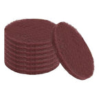 uxcell 8Pcs Scrubber Scouring Pad, 4 Inch 600 Grits Drill Power Brush Hoop and Loop Scrub Pads Discs Polishing Pad for Household Furniture Automotive Cleaning, Red