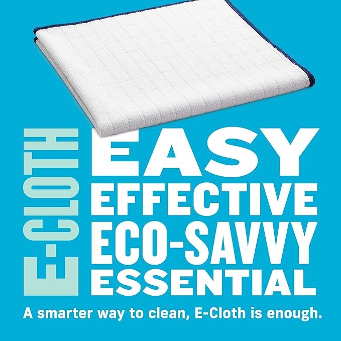 E-Cloth Reusable Paper Towel Replacement Cloth, Premium Microfiber Cleaning Cloths Ideal for Cleaning Up Spills on Countertops, Alternative to Paper Towels, 100 Wash Guarantee, 4 Count