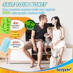 KEEPOW 6 Pack Reusable Duster Refill Compatible with Swiffer Hand Duster, Heavy Duty Duster Refills, 360 Degree Dusters Refills for Cleaning, Fleece Refill Ceiling Fan (Handle is Not Included)